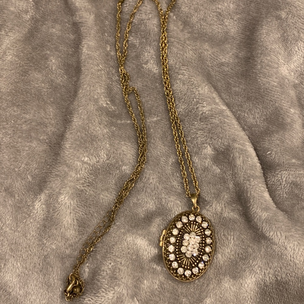 Dark Gold locket necklace